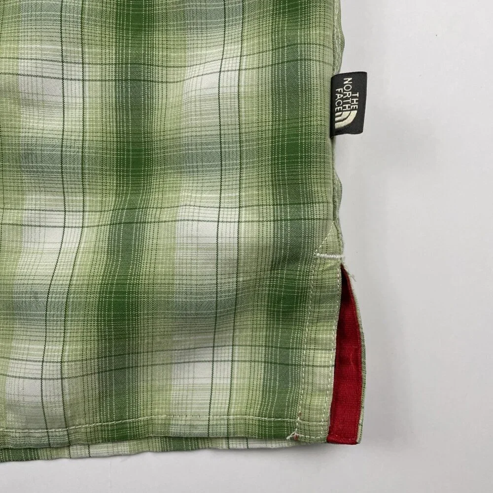 The North Face Tekwear Button Up Shirt Men’s XXL Green Plaid Short Sleeve Hike